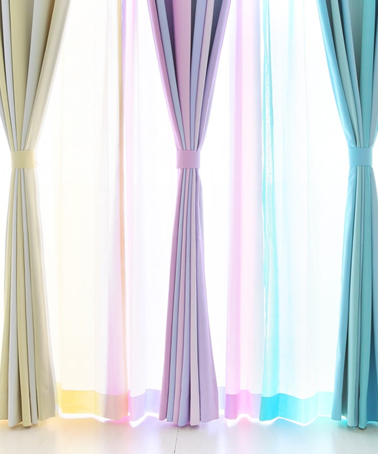 カラーによって表情を変える美しい縦グラデーションカーテン×お揃いのレースカーテン～アポロセット～を見る