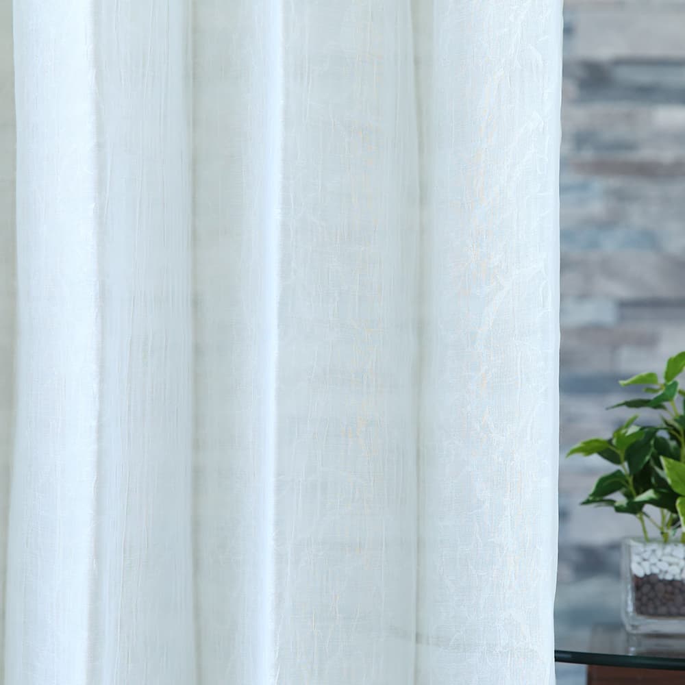 ラグジュアリー レースカーテン クラッシュボイルの美しいシルエットを楽しむ ロンシャン 1cm刻みのカーテン パーフェクトスペースカーテン館