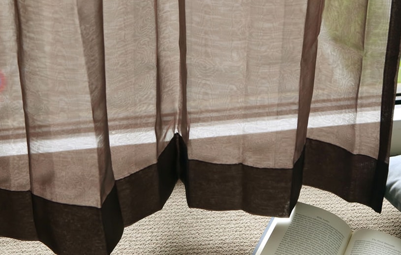 防炎 ジャカードカーテン異なる生地を合わせ、複数の表情を見せるダブルフェイス レースカーテン ＜レイ ＞ / 1.5倍ヒダ（2つ山）縫製 |  1cm刻みのカーテン | パーフェクトスペースカーテン館
