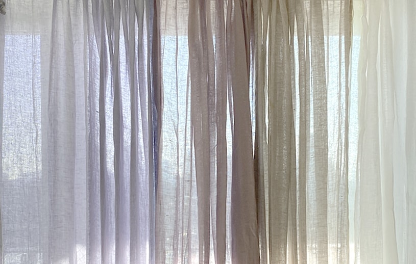 LINEN & BASIC】 非遮光カーテン やさしい色合いのリネンカーテンで
