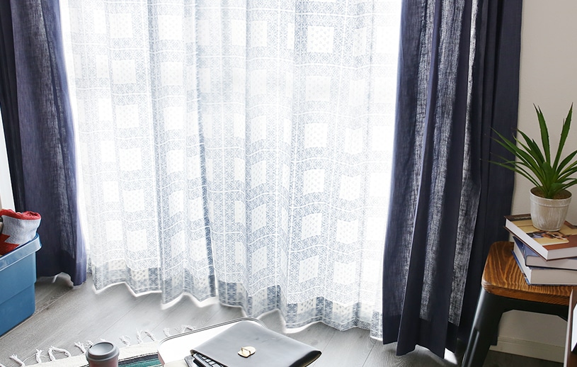 最短 翌日出荷 デニム カーテン アメリカンヴィンテージな柄を大胆にプリントしたカーテン サーフ 1cm刻みのカーテン パーフェクトスペースカーテン館