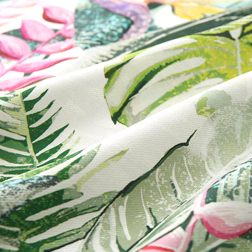 シェード】ボタニカルなハワイアンデザインが映える、アートの様なシェードカーテン！ ＜ラウ シェード グリーン＞ 1cm刻みのカーテン  パーフェクトスペースカーテン館