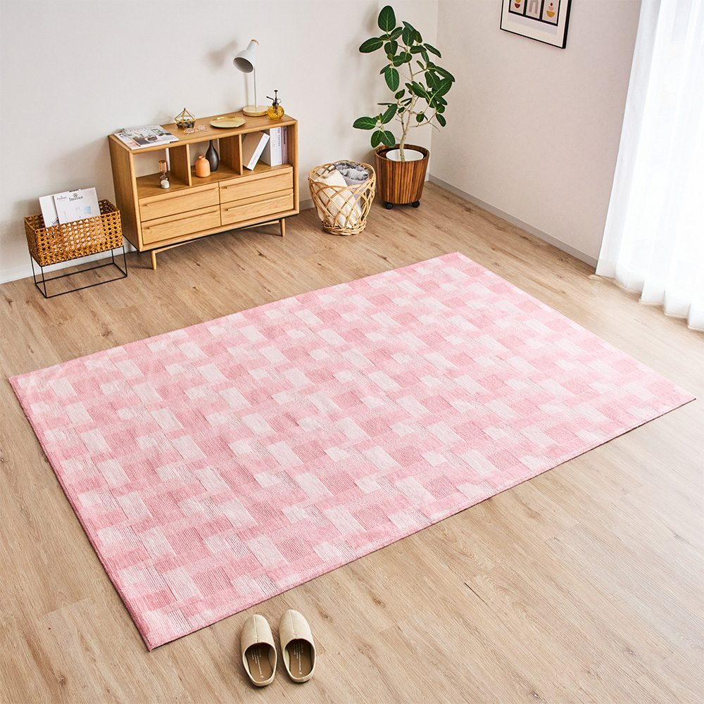 4営業日出荷】カーペット 立体感のあるデザインでレトロ可愛い 4営業日出荷】カーペット 立体感のあるデザインでレトロ可愛い