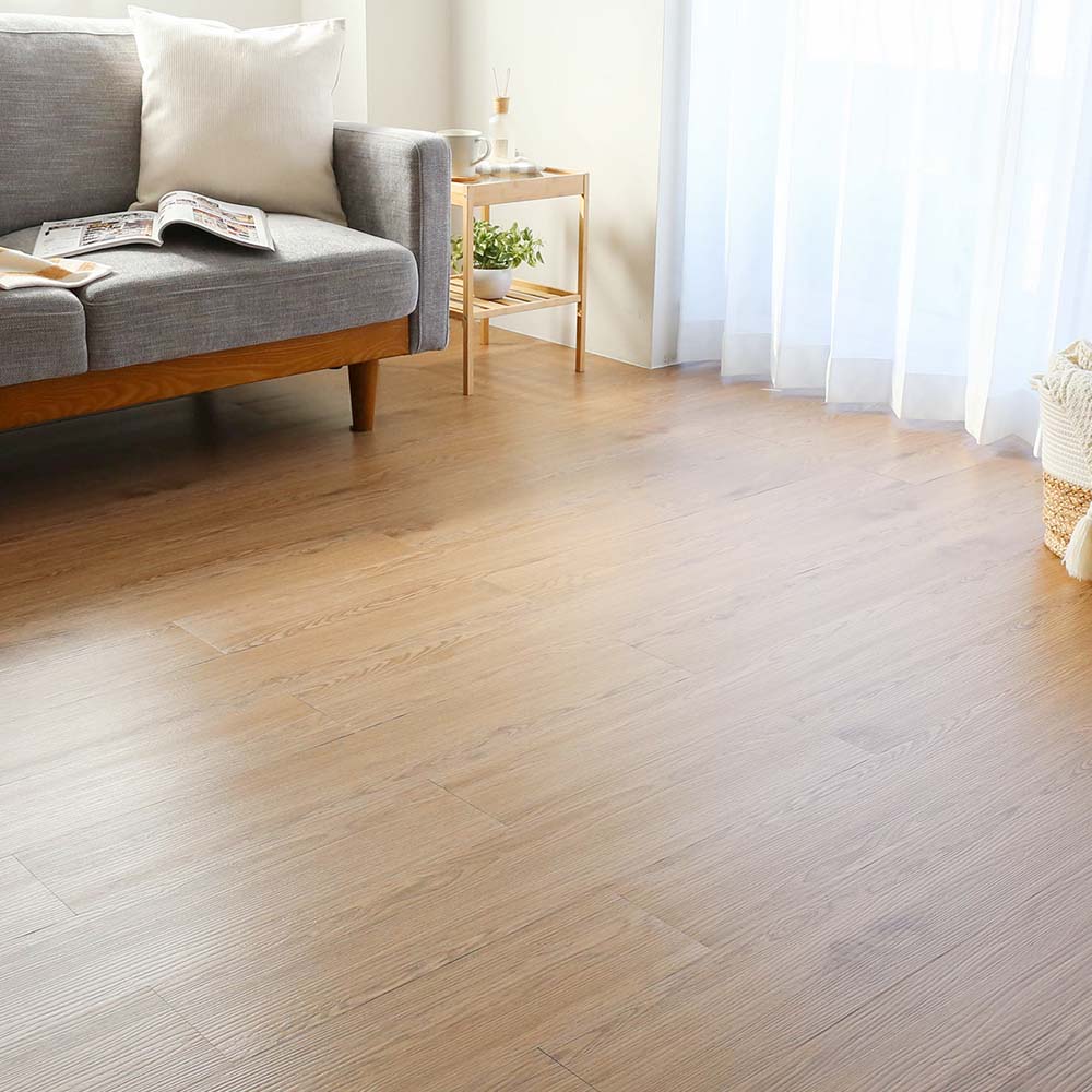 ベージュのフロアタイルを敷いた部屋