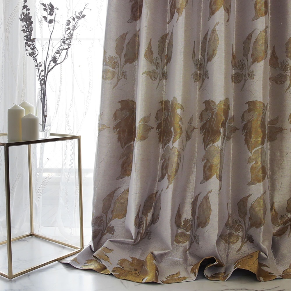 川島織物セルコン ゴールドの遮光カーテン×２枚1組 - カーテン/ブラインド