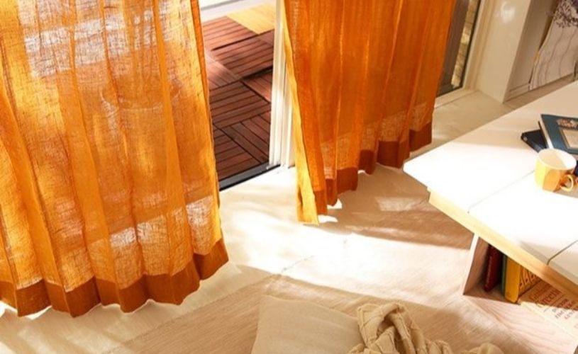 非遮光カーテン ロハスライフを過ごすあなたにぴったり 5色展開のベラルーシ産リネンレースカーテン <ニース>