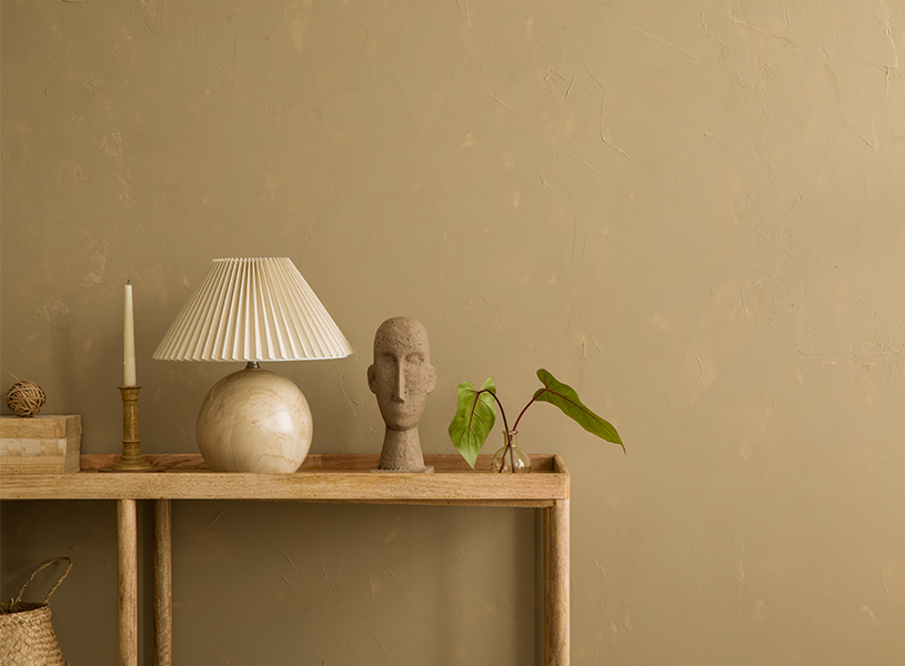 ユーモラスなフォルムのオブジェを飾ったスペース