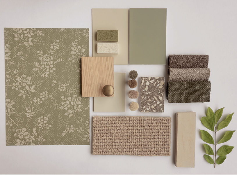 ベージュからオリーブまでのナチュラルなカラー見本