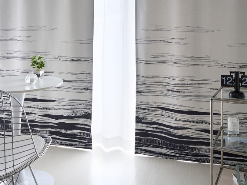 韓国風モダンインテリアに似合うモノトーンアートカーテン