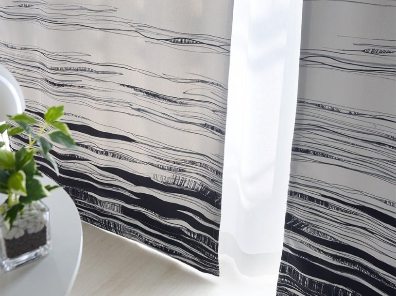 韓国風モダンインテリアに似合うモノトーンアートカーテン